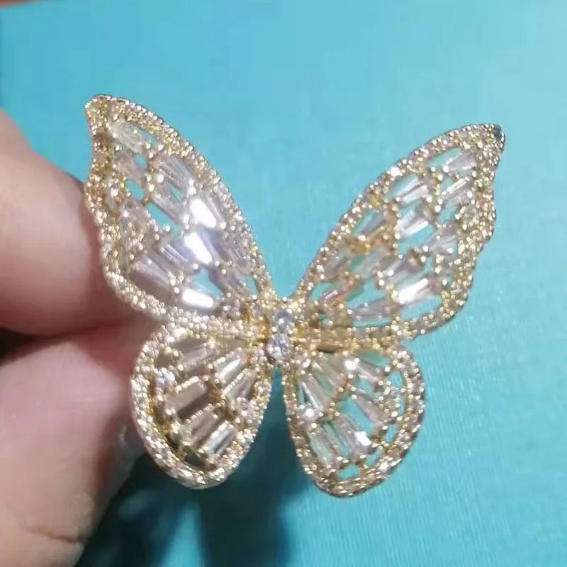 Big Butterfly Bling Ring (Adjustable)