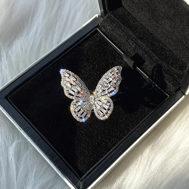 Big Butterfly Bling Ring (Adjustable)