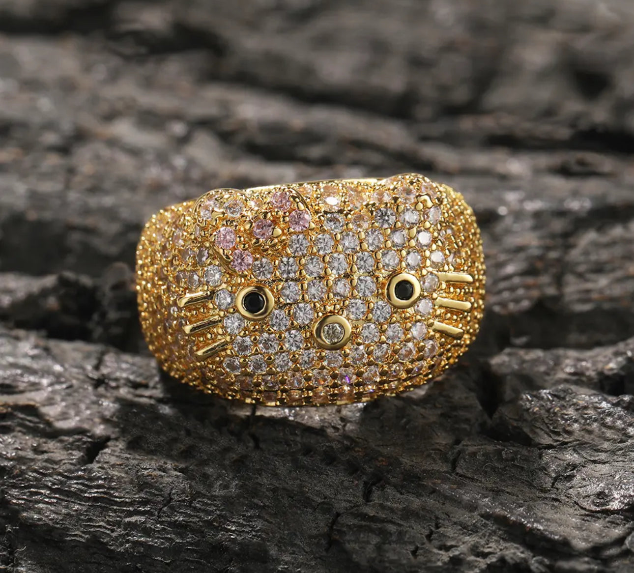 Big Bling Kitty Iced Out Ring