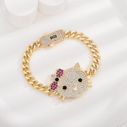 Kitty Bling Gold Bracelet