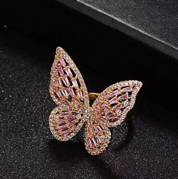 Big Butterfly Bling Ring (Adjustable)