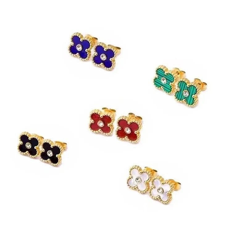 Colorful Bling Clover Style Jewelry Gift Set (2-piece set)