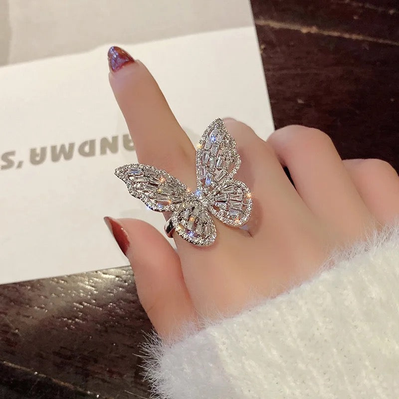 Big Butterfly Bling Ring (Adjustable)