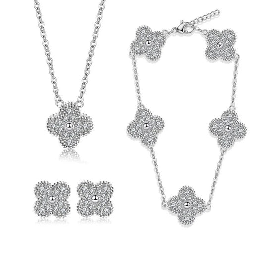 Bling Clover Style Jewelry Suite Gift Set (3-piece set)