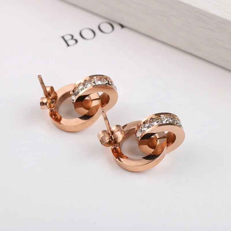 Romans Revenge Door Knocker Earrings, Rose Gold