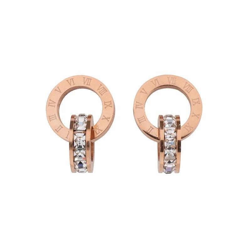 Romans Revenge Door Knocker Earrings, Rose Gold