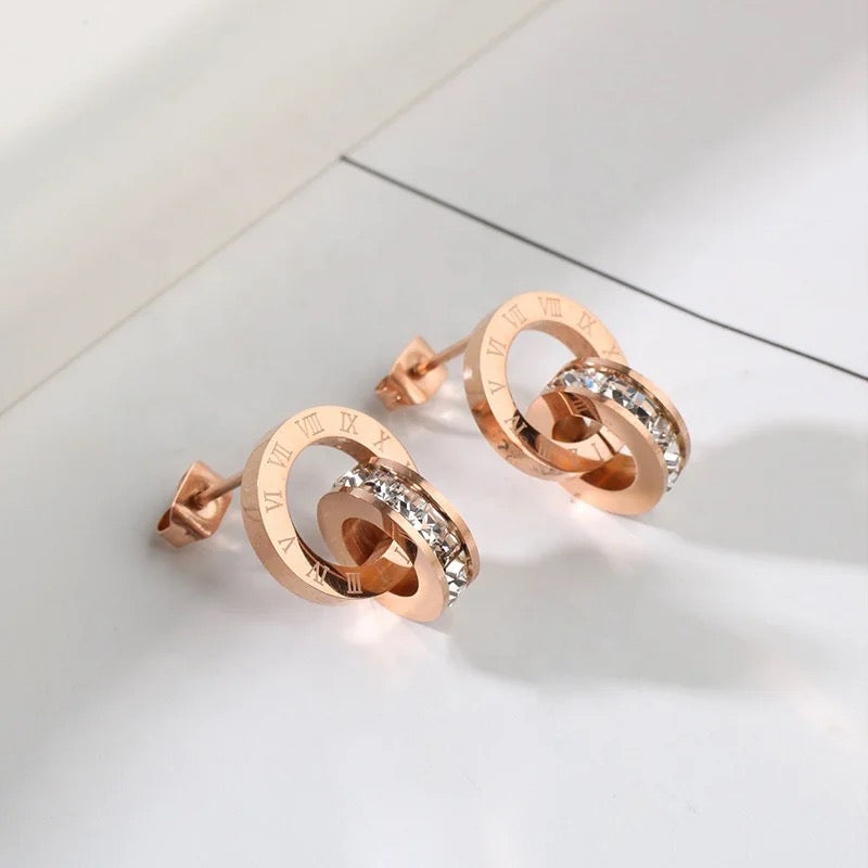 Romans Revenge Door Knocker Earrings, Rose Gold