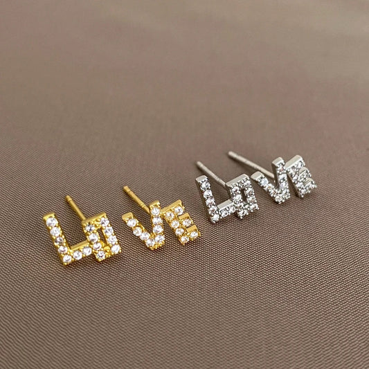 Gold or Silver LOVE Earrings