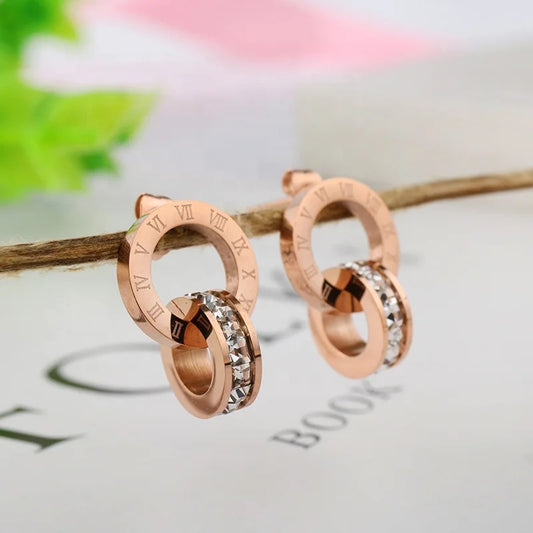 Romans Revenge Door Knocker Earrings, Rose Gold