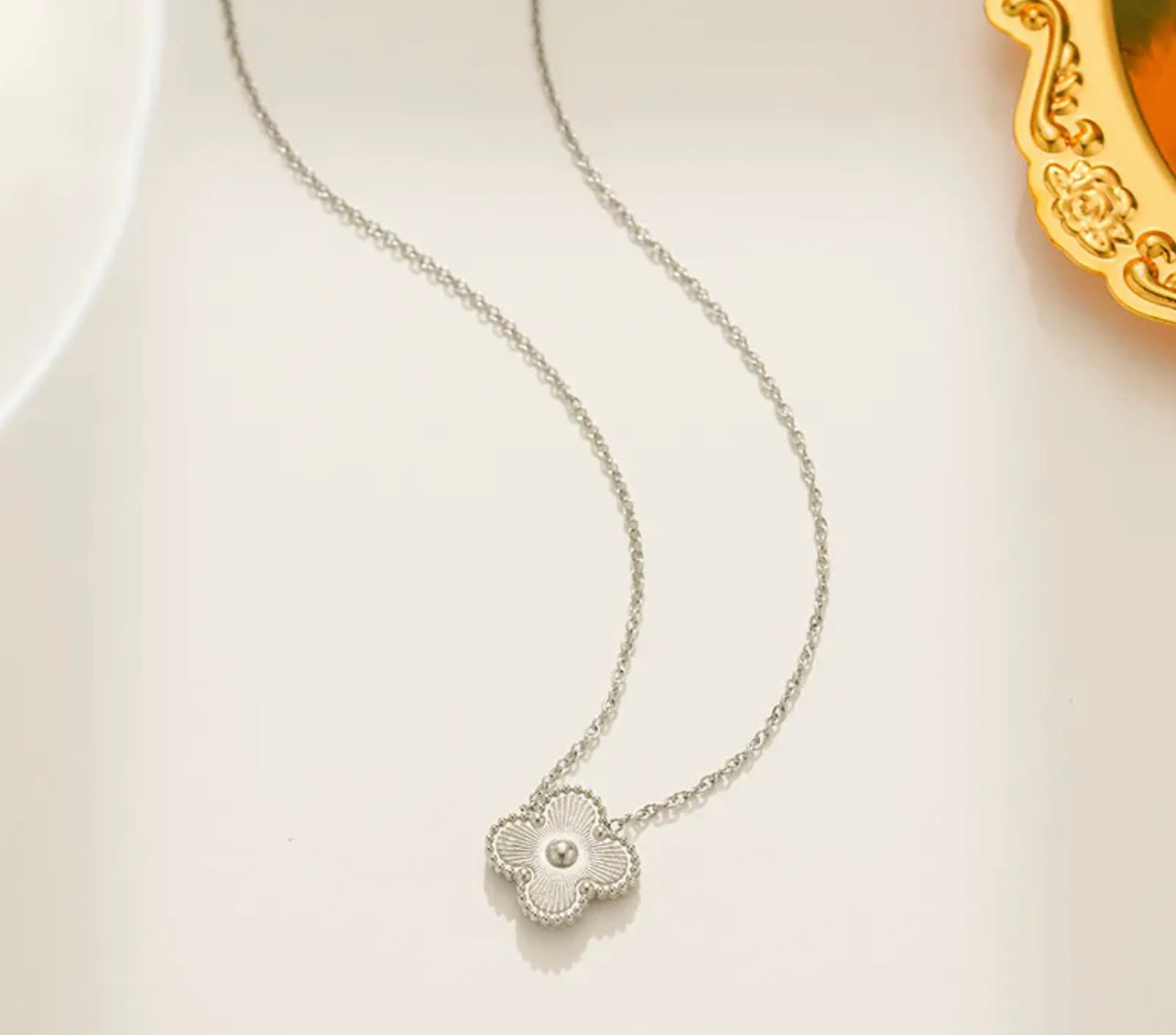 Dainty Lucky Clover Gold or Silver Necklace