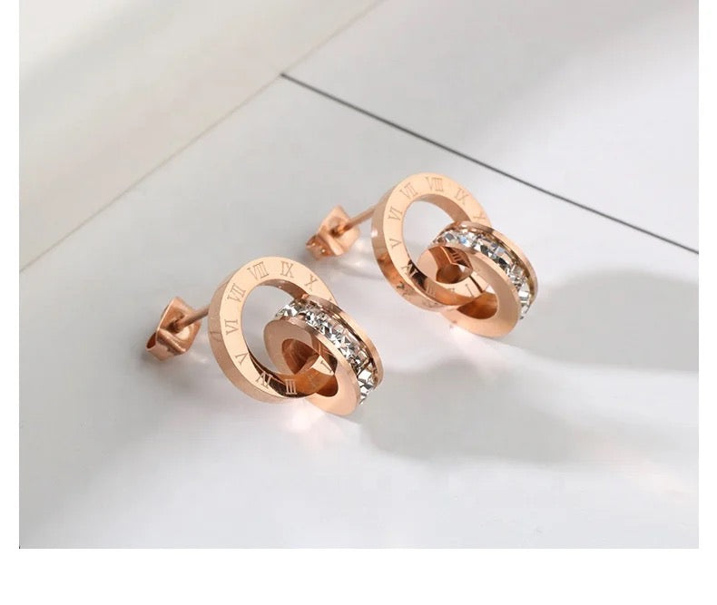 Romans Revenge Door Knocker Earrings, Rose Gold