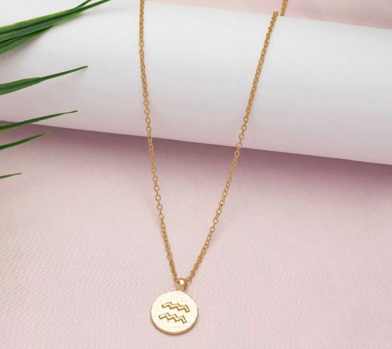 Gold Zodiac Coin Medallion Necklace