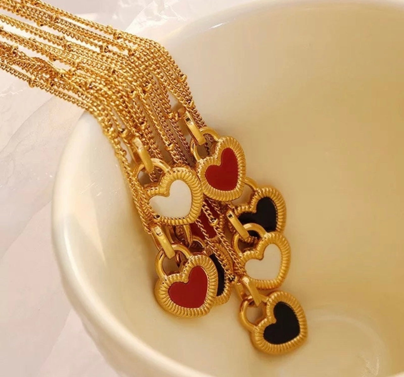 Dainty Gold Double Sided Heart Necklace