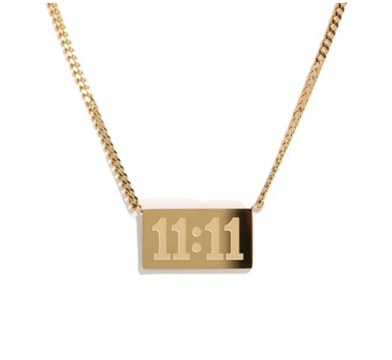 11:11 Angel Number Necklace, Gold or Silver