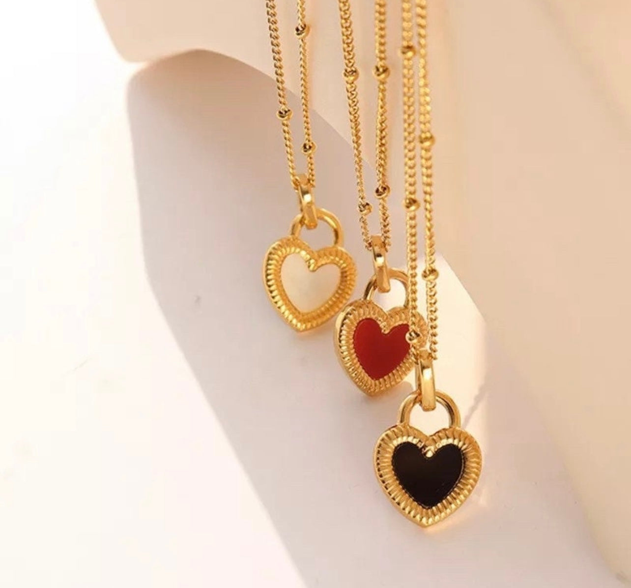 Dainty Gold Double Sided Heart Necklace