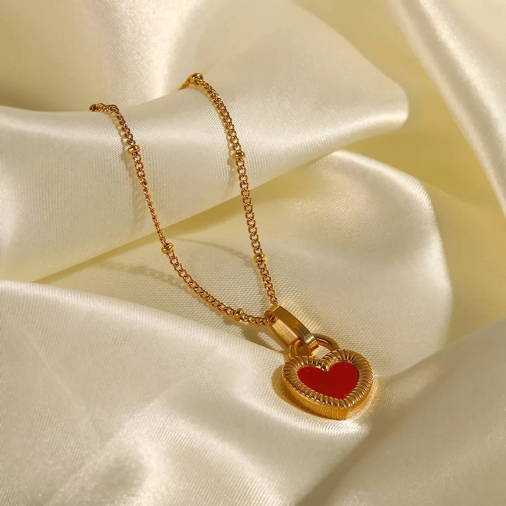 Dainty Gold Double Sided Heart Necklace