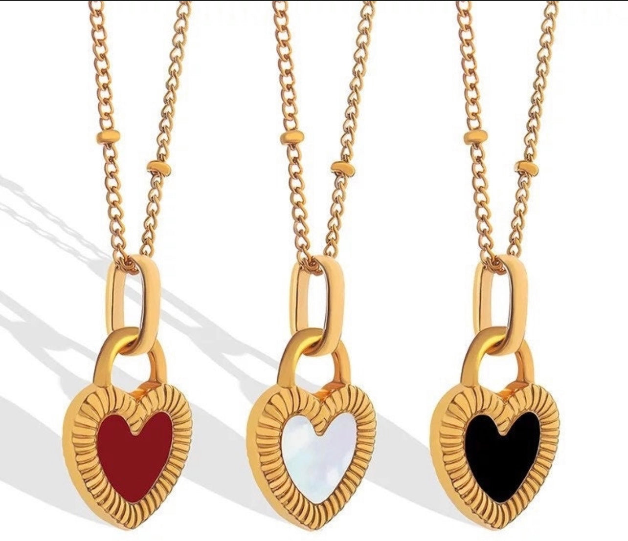 Dainty Gold Double Sided Heart Necklace