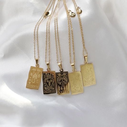 Gold Zodiac Pendant Necklace