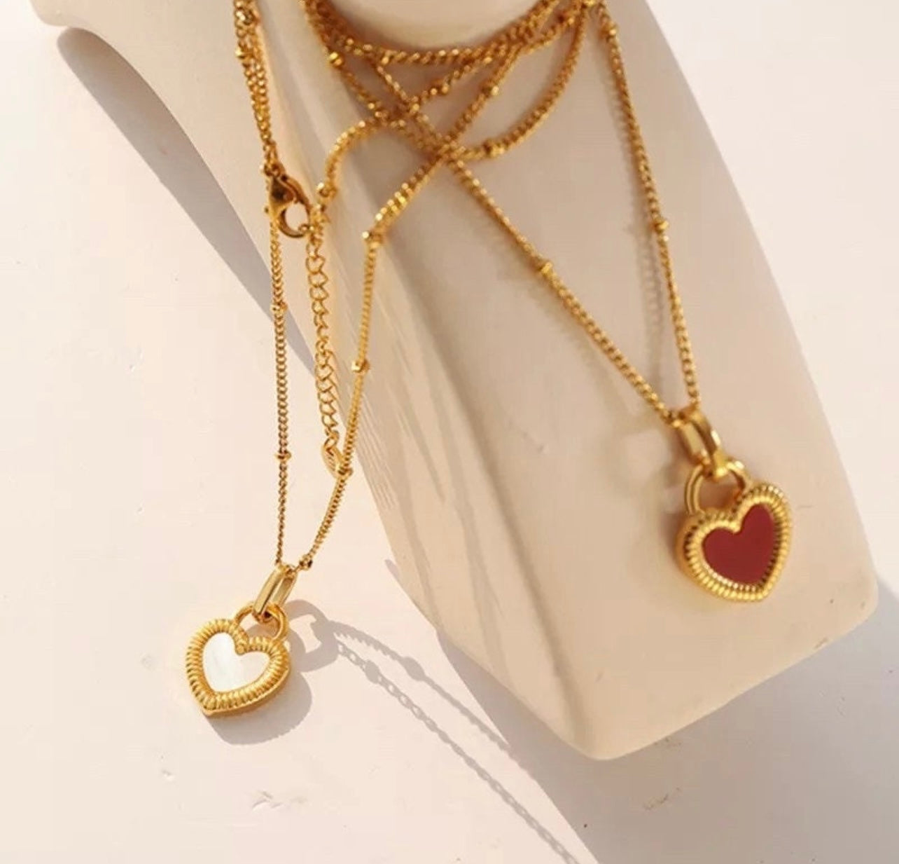 Dainty Gold Double Sided Heart Necklace