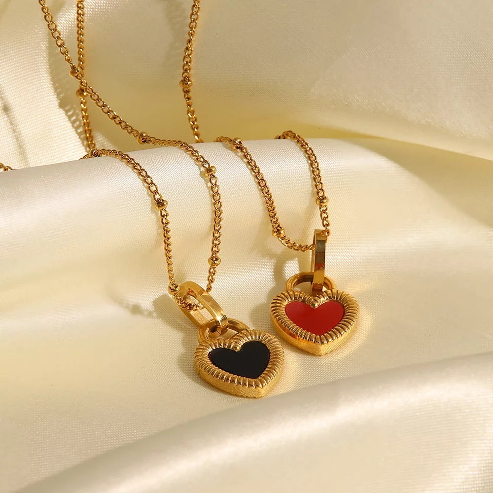 Dainty Gold Double Sided Heart Necklace