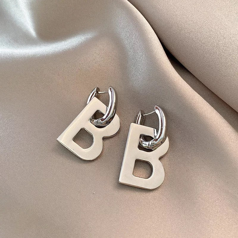 B is for Bella, Gold or Silver Dangle Earrings