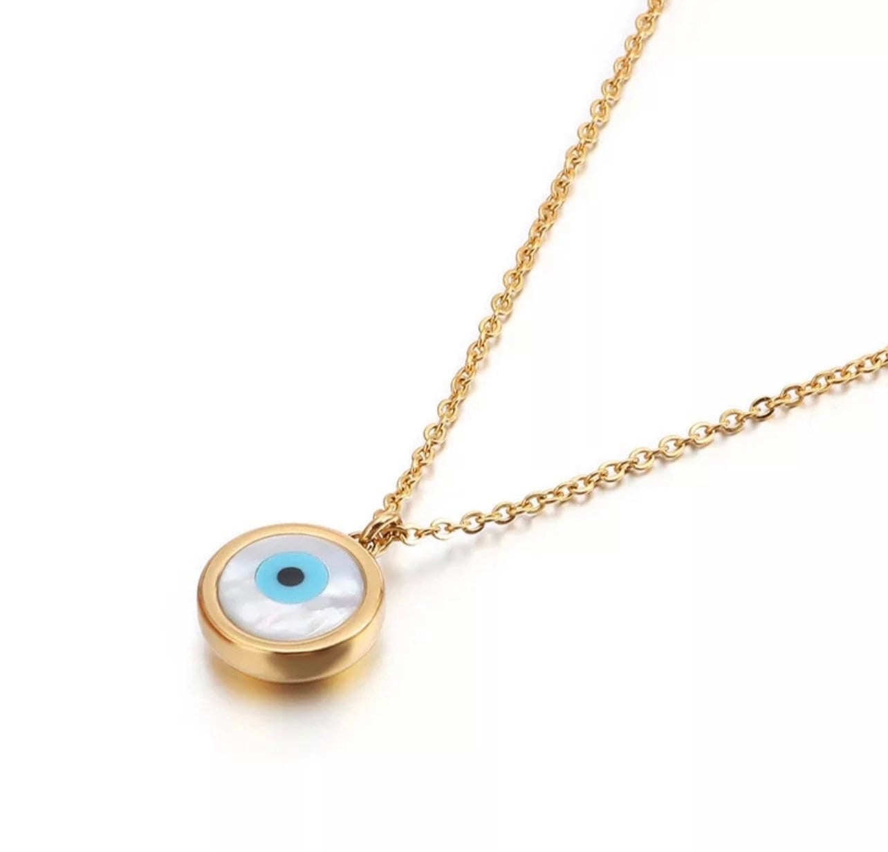 Evil Eye Necklace, Gold, Silver or Rose Gold