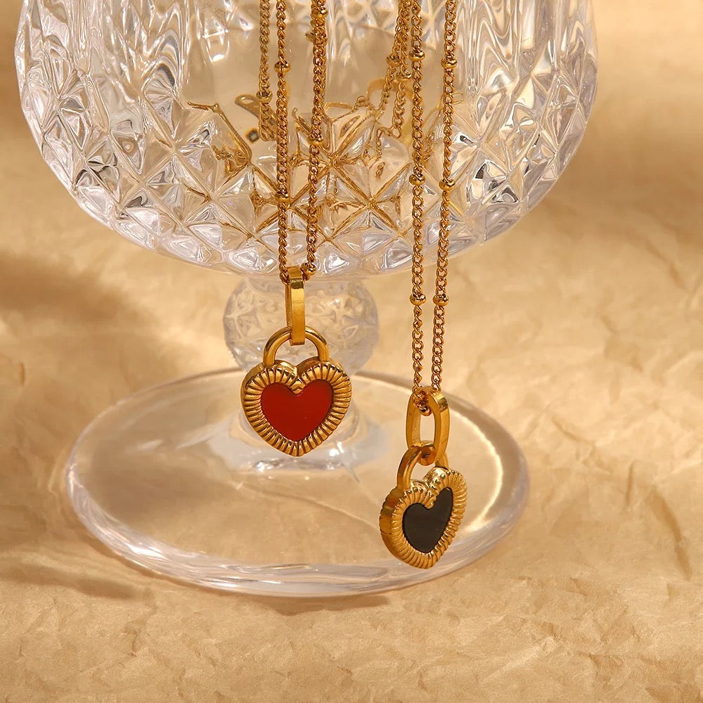 Dainty Gold Double Sided Heart Necklace