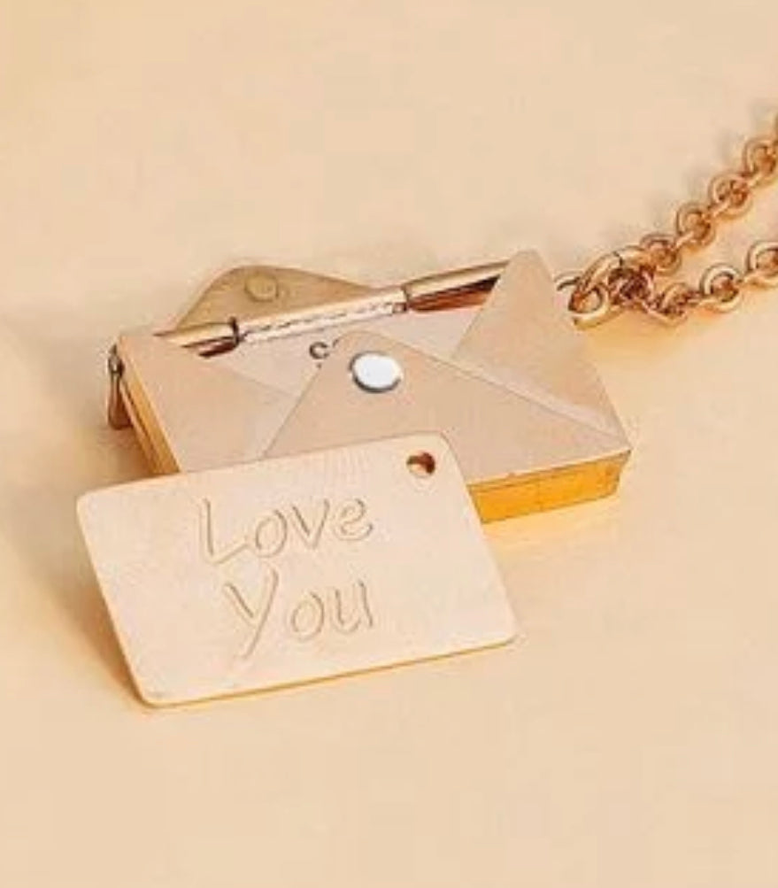 I love You, Love Note Necklace, Gold, Silver or Rose Gold