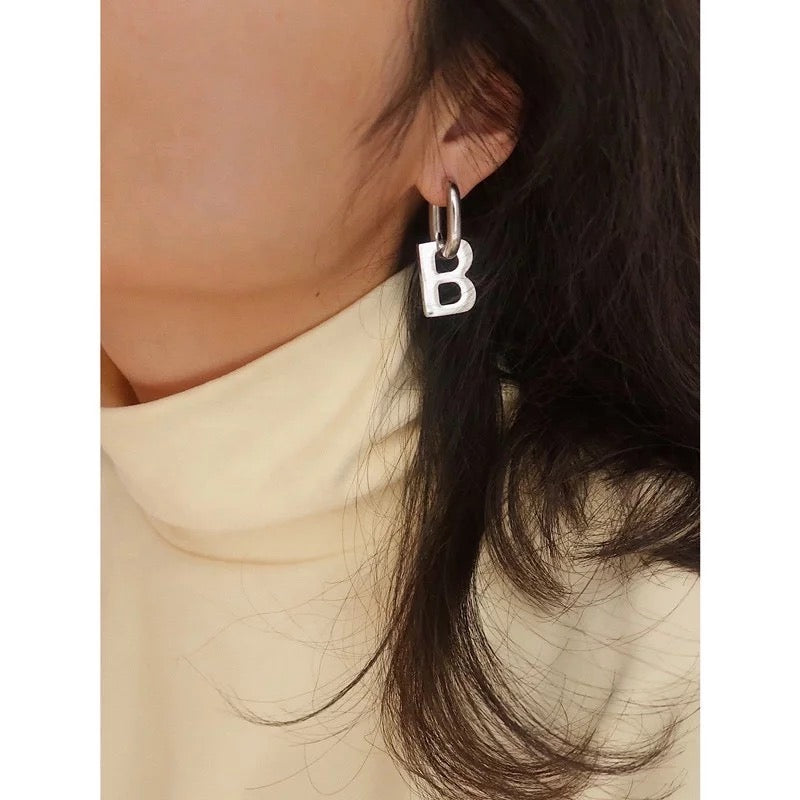 B is for Bella, Gold or Silver Dangle Earrings