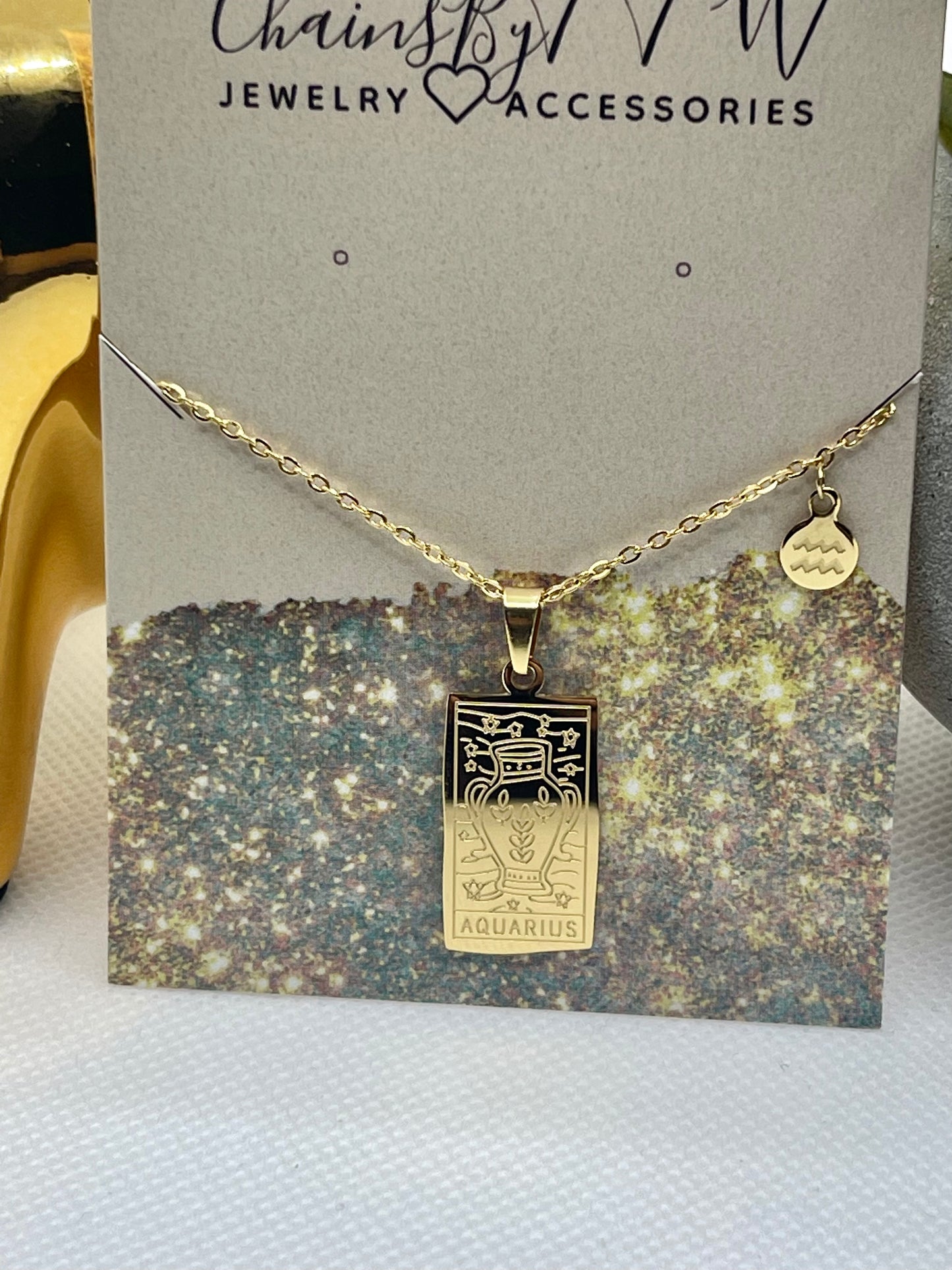 Gold Zodiac Pendant Necklace