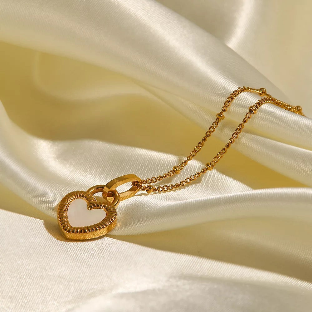 Dainty Gold Double Sided Heart Necklace